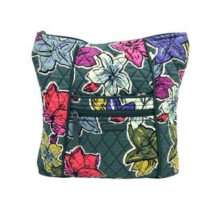 Vera Bradley Green Cotton Falling Flowers Crossbody And Pouch